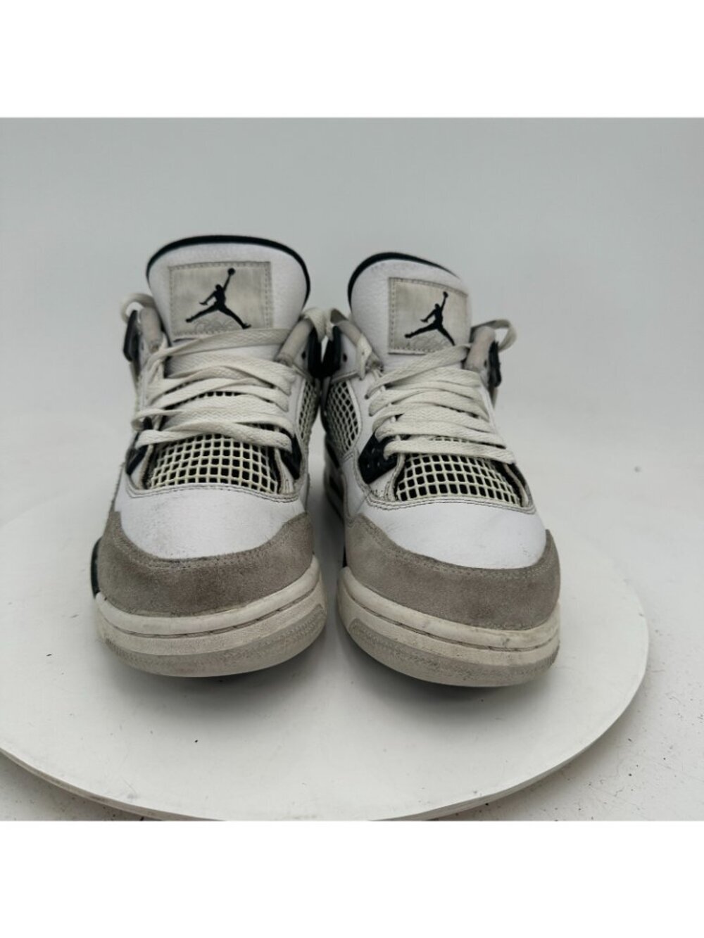 Nike Air Jordan 4 Retro Youth Size 5Y Women 6.5 408452-111 Military Black Shoes - Picture 2 of 10